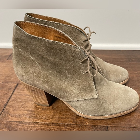 Madewell 1937 Footwear Taupe Tan Suede Ankle Booties Size 9.5 - Picture 4 of 12
